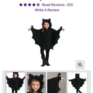 Girls bat Halloween costume.